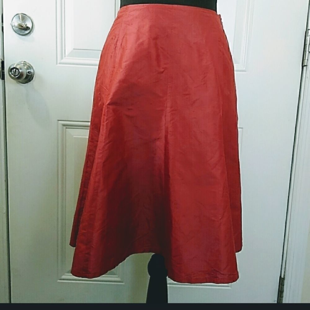 Blunauta red silk skirt 